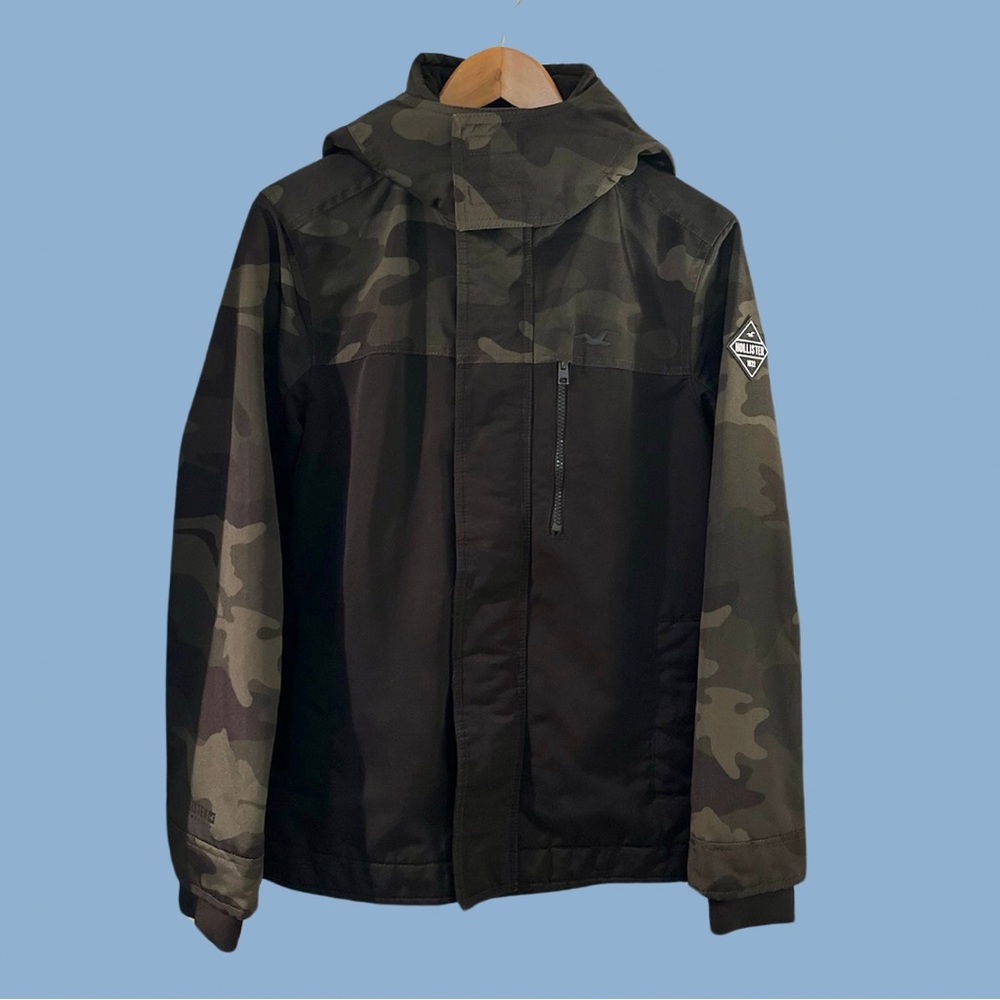 Hollister All Weather Collection Fleece Lined Jacket Camo Green Black Men's XS